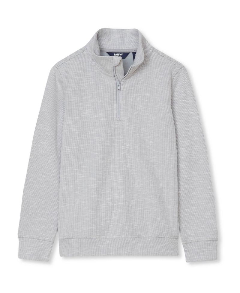 Boys Quarter Zip Slub Sweater