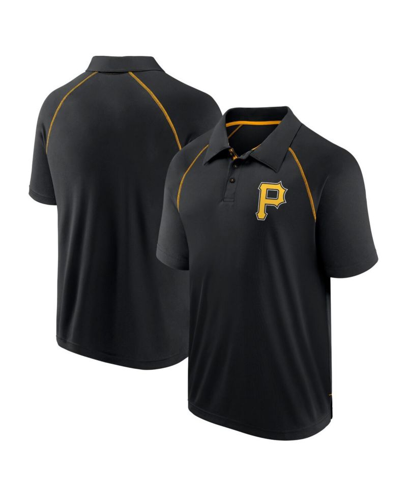 Men's Black Pittsburgh Pirates Strong Alone Raglan Polo