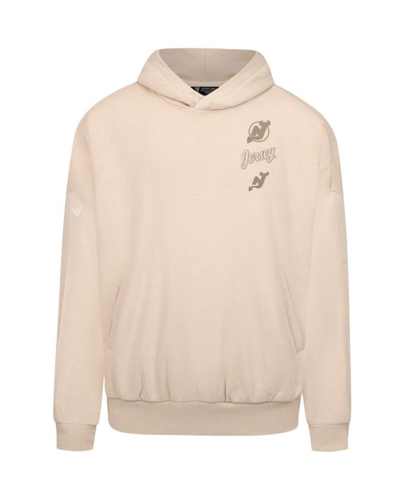 Men's Cream New Jersey Devils Contact Stamp Pullover Hoodie