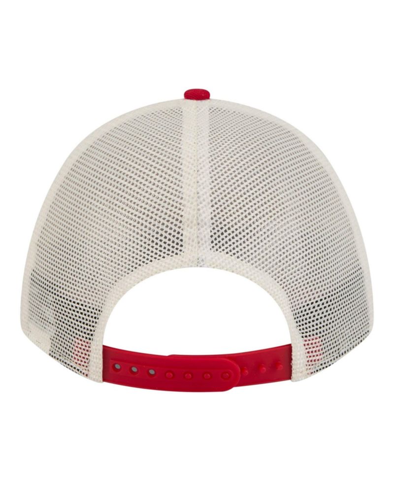 Women's Light Beige/Red Philadelphia Phillies Retro 9FORTY M-Crown A-Frame Trucker Adjustable Hat