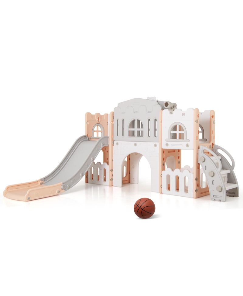 Toddler Multi-Functional Playground Slide Set with Tunnel