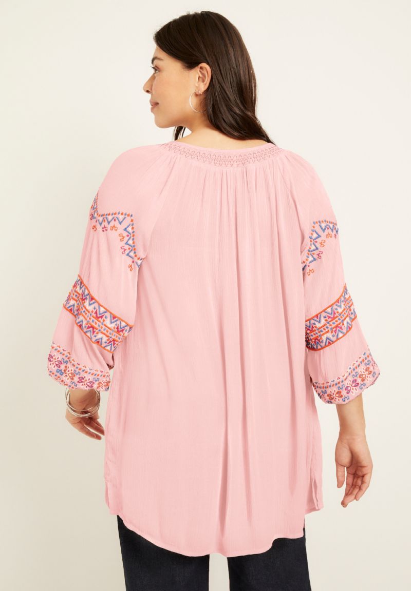 Women's June and Vie Embroidered Peasant Blouse