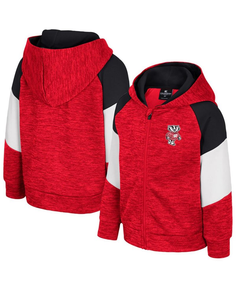 Toddler Red Wisconsin Badgers Spirit Hollow Full-Zip Hoodie