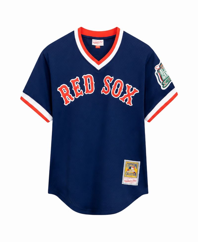 Men's Nomar Garciaparra Navy Boston Red Sox Big & Tall Cooperstown Mesh Batting Practice Jersey