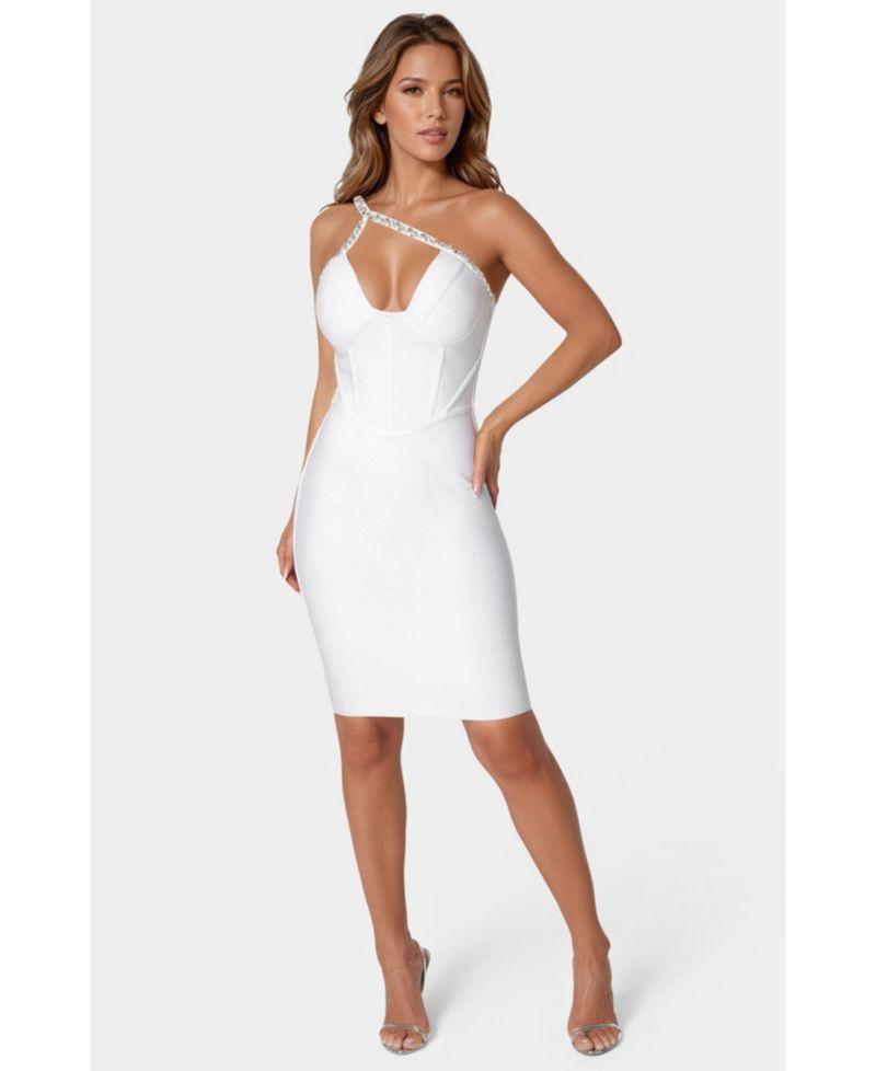Women's Embellished Crystal Corset Bandage Dress