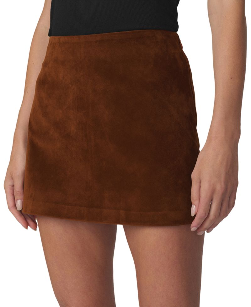 Women's Faux Suede A-Line Mini Skirt
