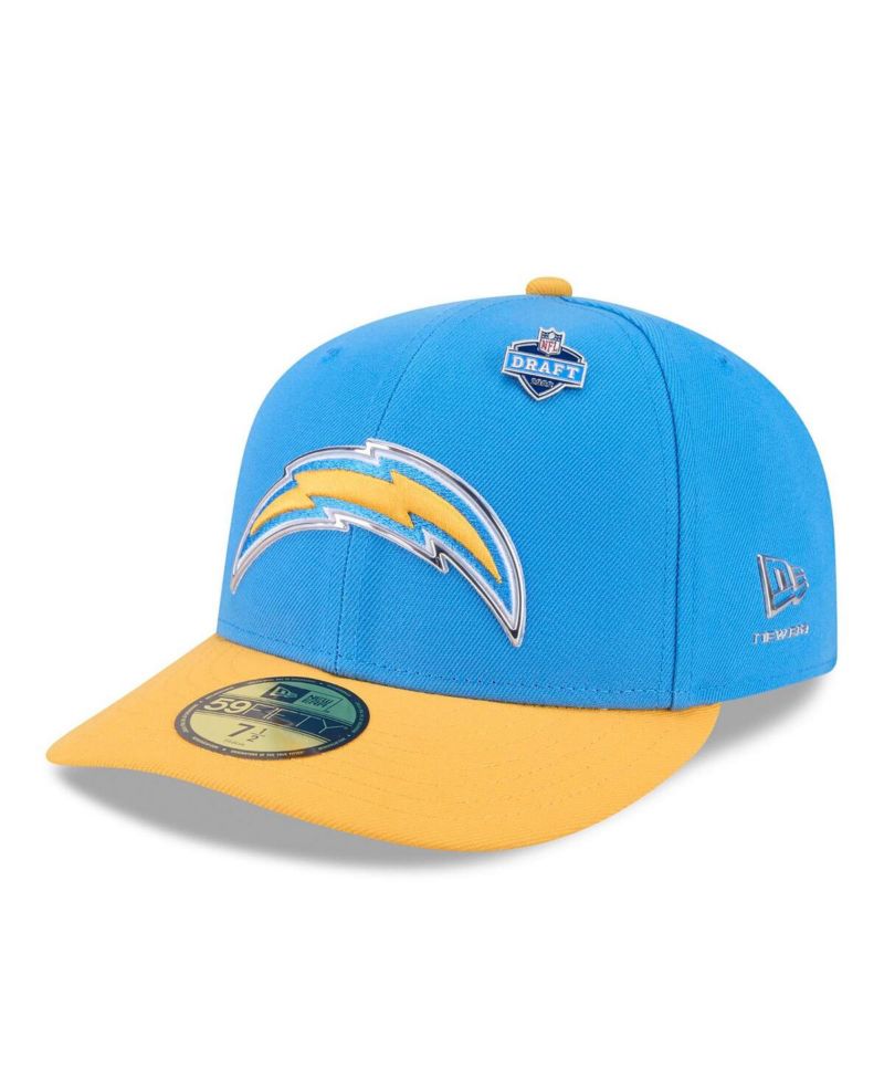 Men's Powder Blue/Gold Los Angeles Chargers 2026 NFL Draft Pre-Curved 59FIFTY Fitted Hat
