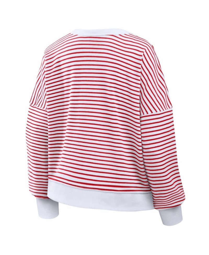 Women's Kansas City Chiefs Oversized French Terry Striped Sweatshirt