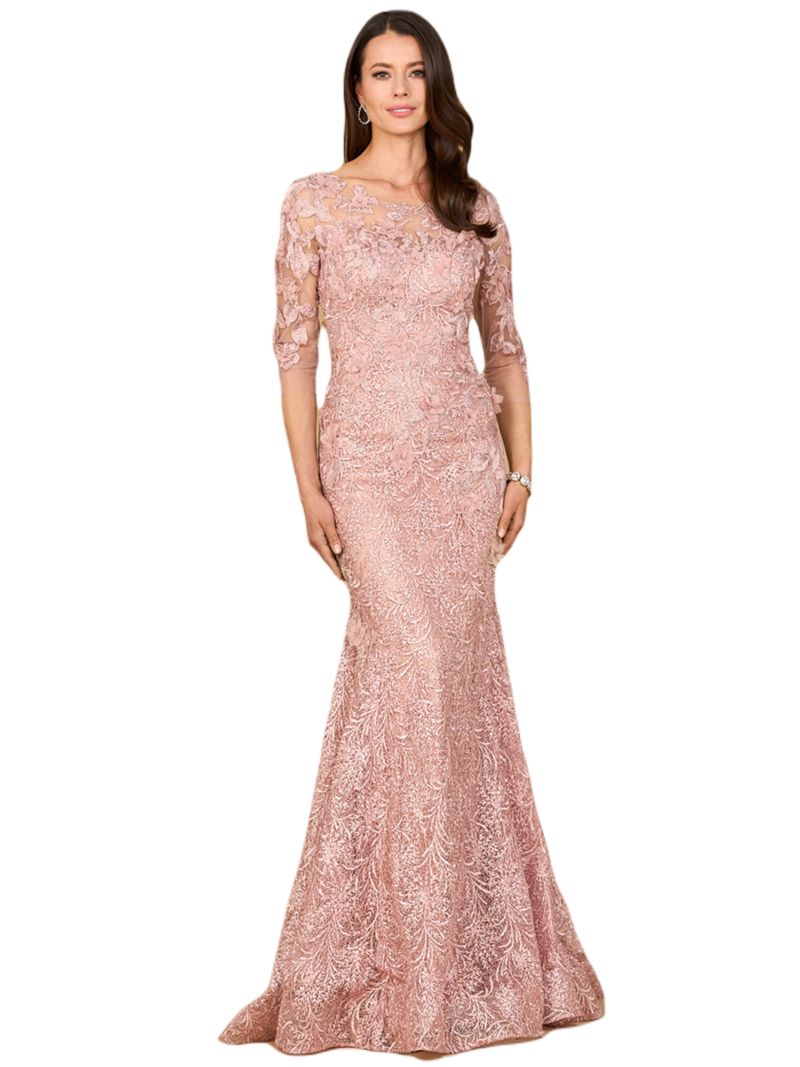 Women's Short Sleeve Lace Mermaid Gown