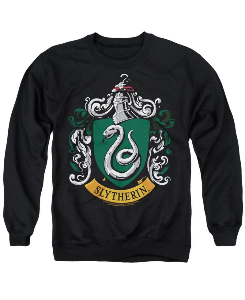 Men's Slytherin Crest Graphic Crewneck Long-Sleeve Sweatshirt
