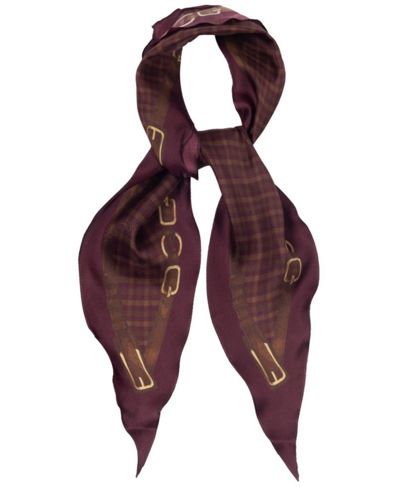 Plaid with Belting Border Small Diamond Scarf
