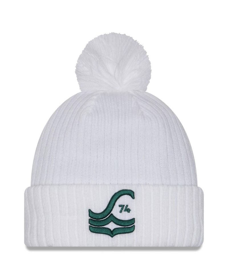 Men's White Seattle Sounders FC 2025 Jersey Hook Cuff With Pom Knit Hat