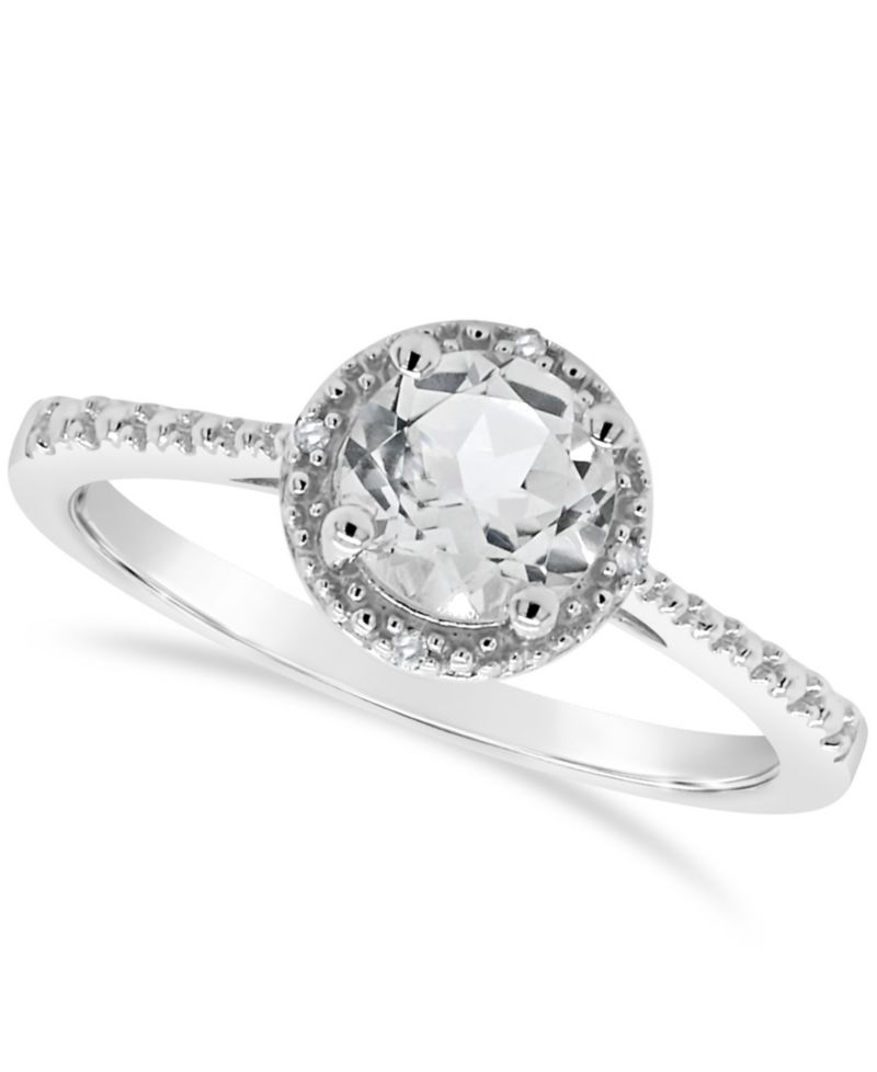 Amethyst (3/4 ct. t.w.) and Diamond Accent Ring in Sterling Silver (Also Available in Other Gemstones)