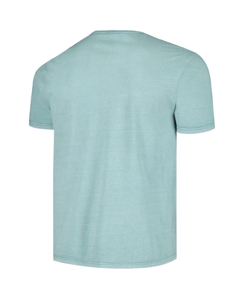 Men's Light Blue Distressed KISS Spider Washed Graphic T-shirt