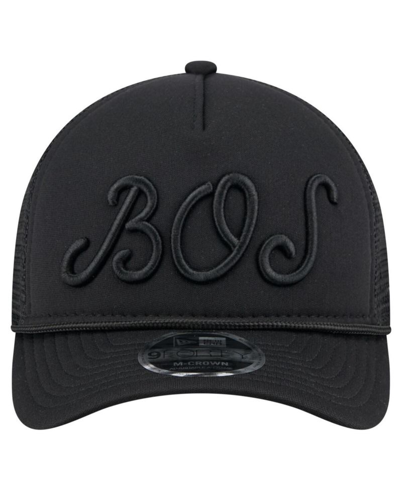 Men's Black Boston Red Sox City Initial 9FORTY A-Frame M-Crown Adjustable Trucker Hat