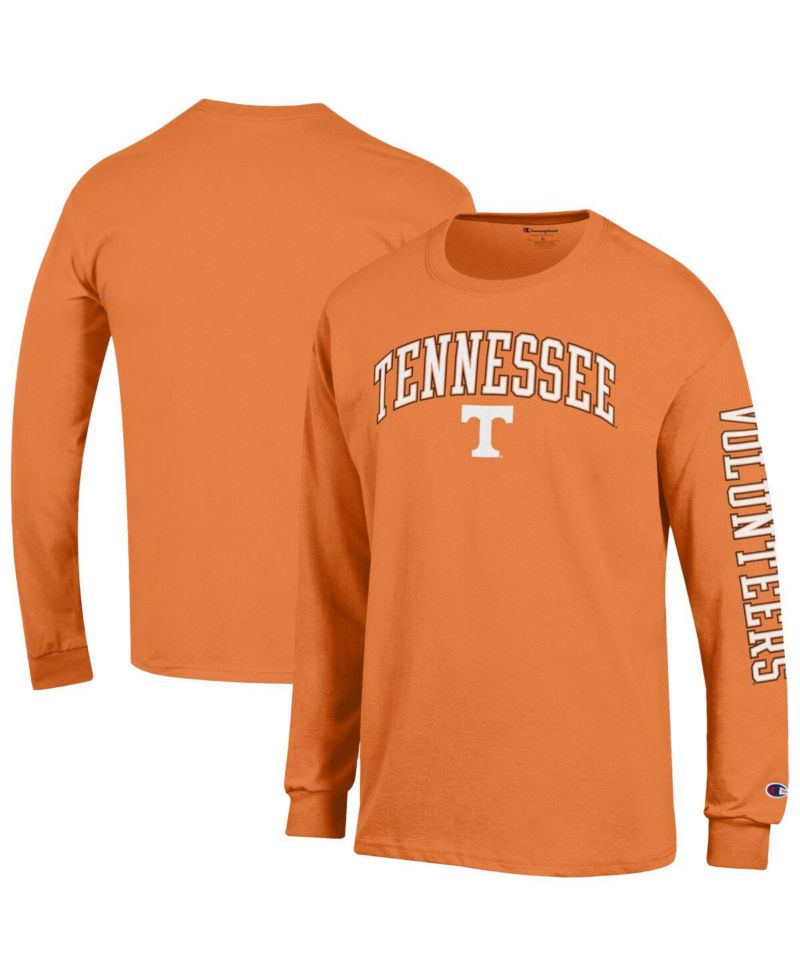 Men's Tennessee Orange Tennessee Volunteers Arch Over Logo 2-Hit Long Sleeve T-Shirt