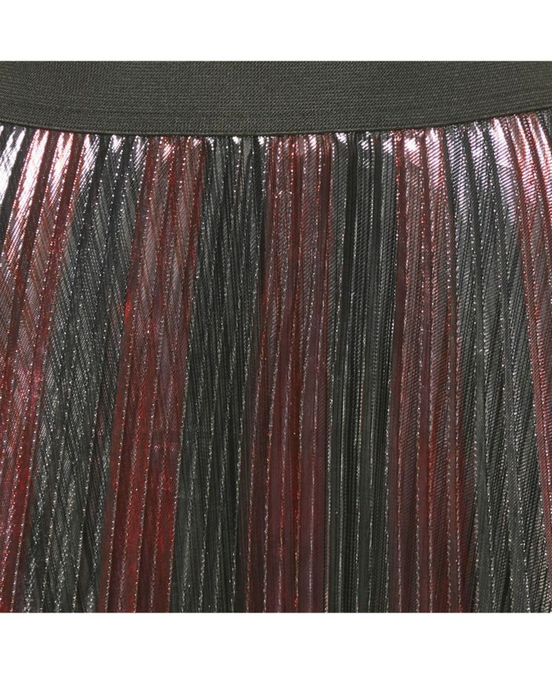 Women's Metallic Lurex Pliss&eacute Midi Joyce Skirt