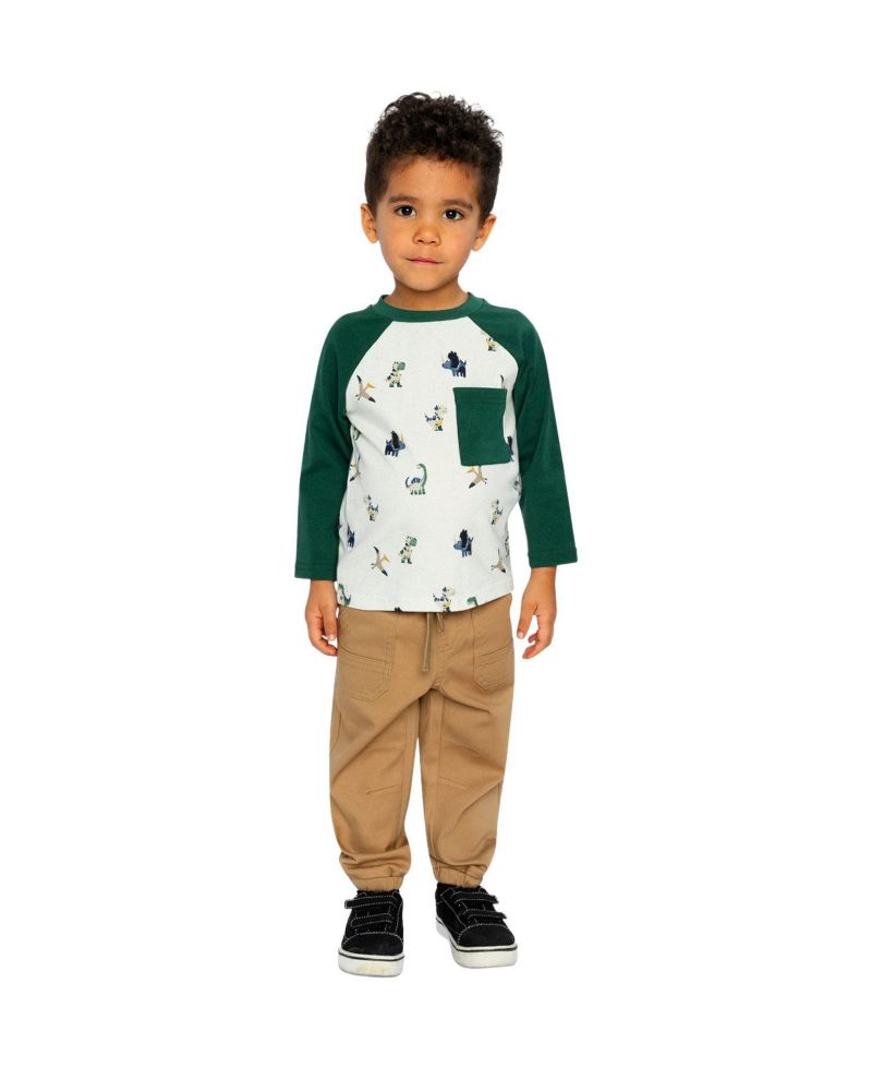 Baby Boys (12M-24M) Long Sleeve Raglan T-Shirt Dinosaur Print