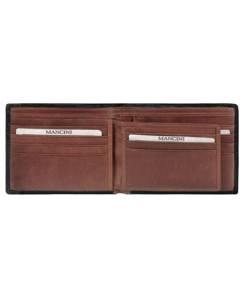 Casablanca Collection Men's RFID Secure Center Billfold with Removable Left Wing Passcase