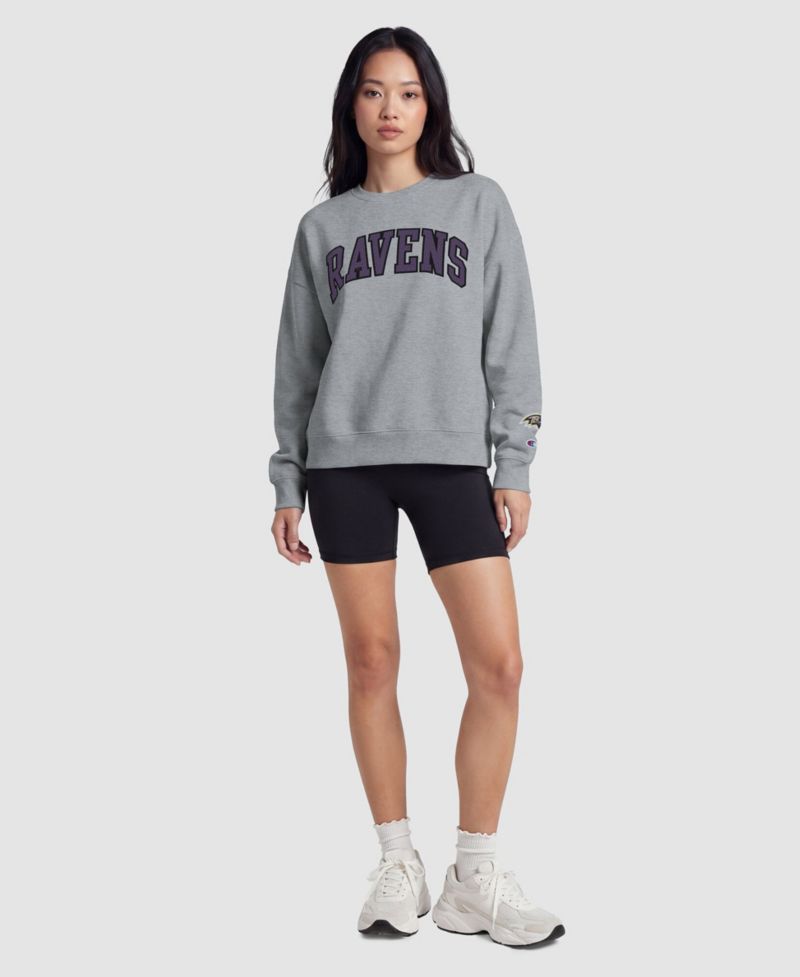 Baltimore Ravens Women's Contrast Lined Sweatshirt - Heather Gray