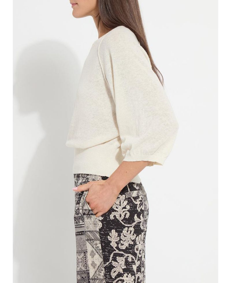 Women's Anabela Oversized Lightweight Raglan Long-Sleeve Linen-Cotton-Blend Sweater