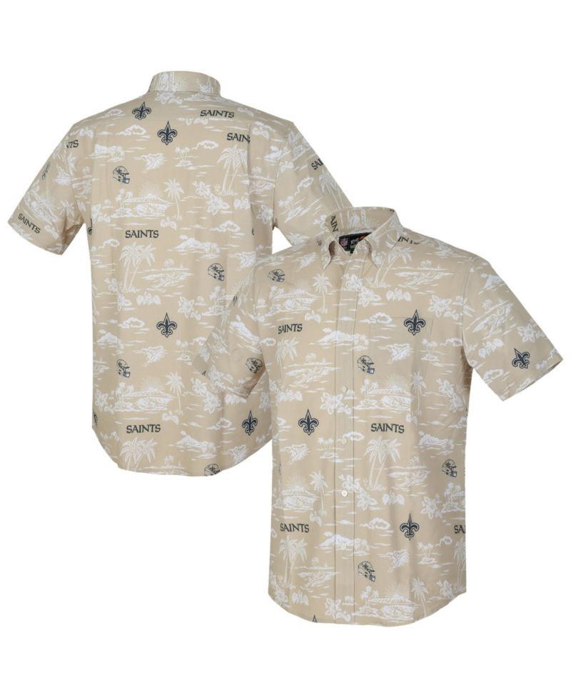 Men's Gold New Orleans Saints Kekai Performance Button-Down Shirt