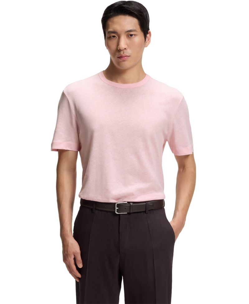 Men's Cotton Linen Regular-Fit T-Shirt