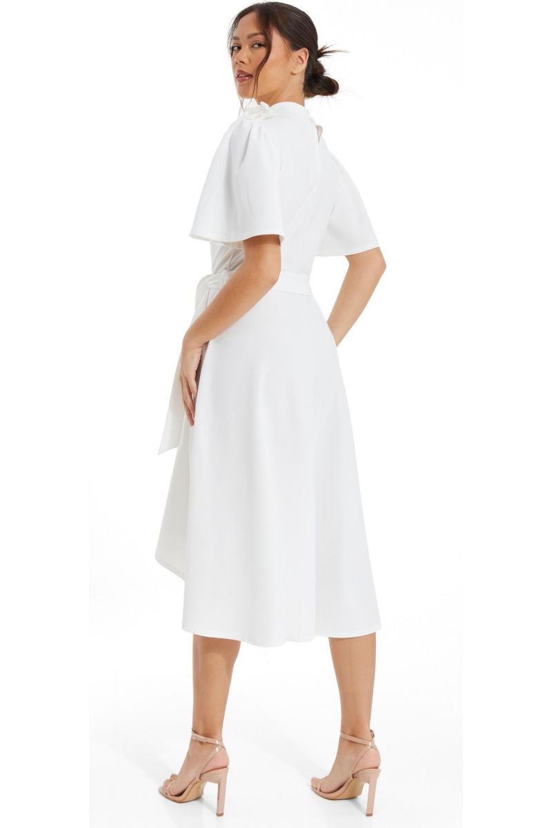 Women's Flower Detail Dip Hem Dress
