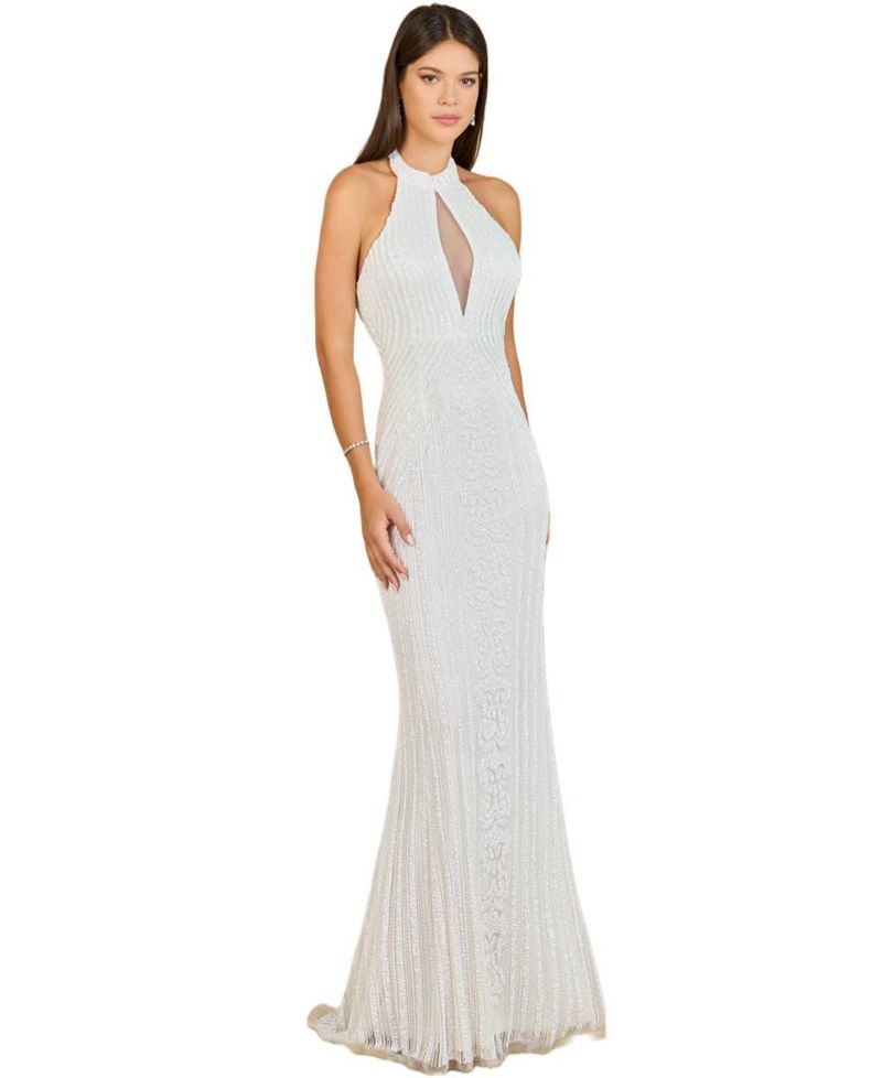 Women's Halter Neck Dress with Keyhole