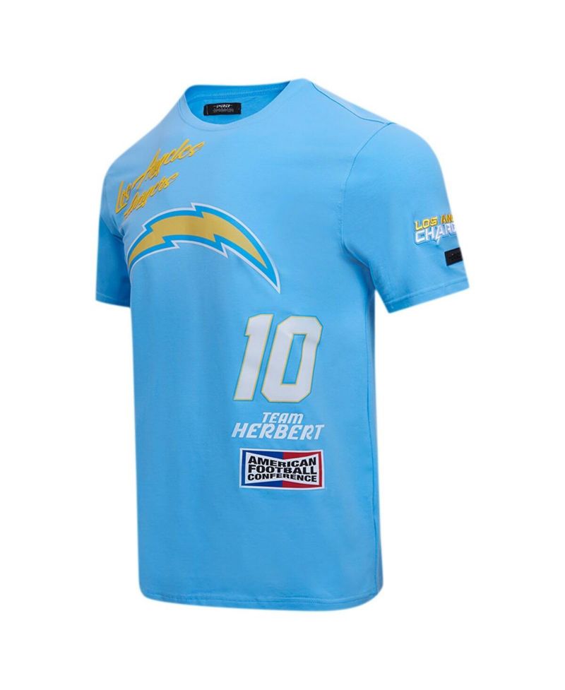 Men's Justin Herbert Powder Blue Los Angeles Chargers Fast Lane Name and Number Player T-Shirt