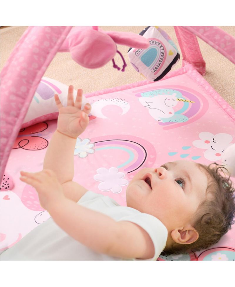 7 in 1 Baby Play Gym and Tummy Time Mat, Rainbow Paradise