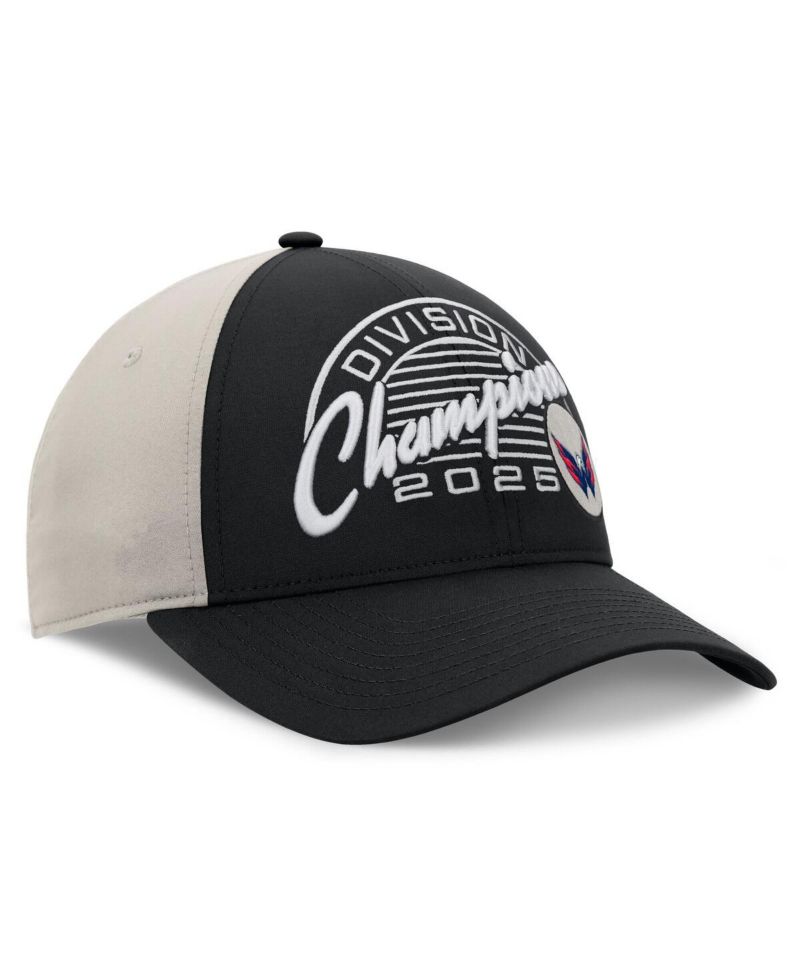 Men's Black/Gray Washington Capitals 2025 Metropolitan Division Champions Locker Room Adjustable Hat