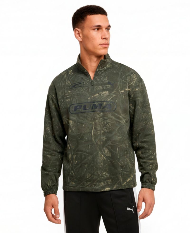 Men's Camo Graphic Half-Zip T-Shirt