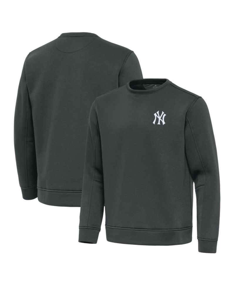 Men's Pewter New York Yankees Relevant Lightweight Pullover Sweatshirt