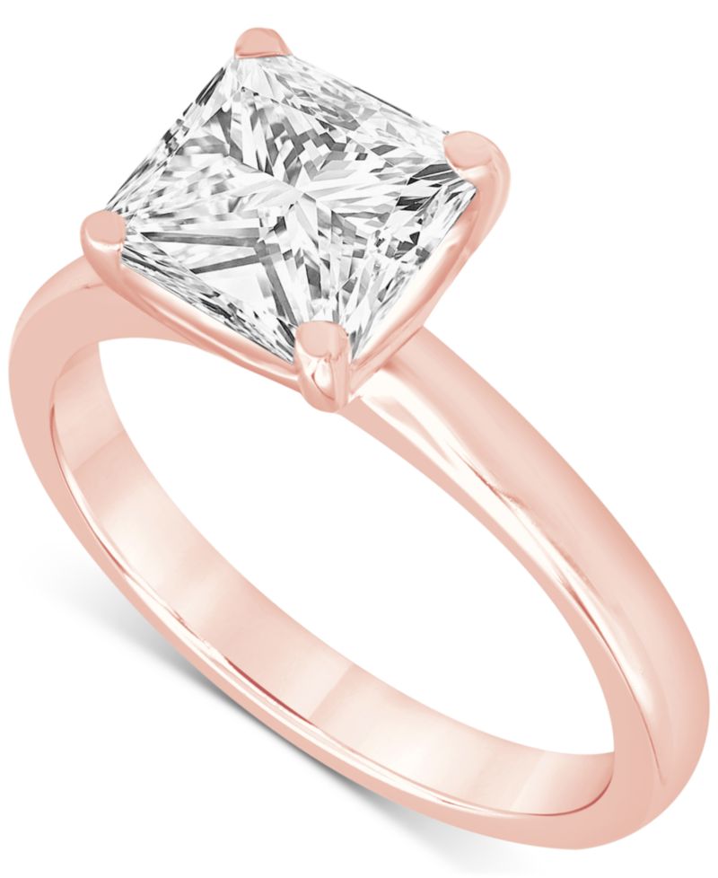 Certified Lab Grown Diamond Princess-Cut Solitaire Engagement Ring (5 ct. t.w.) in 14k Gold