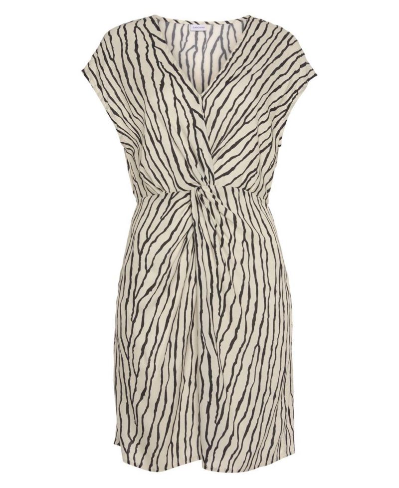 Women's Viscose Printed Twist Surplice-Neck Short Dress