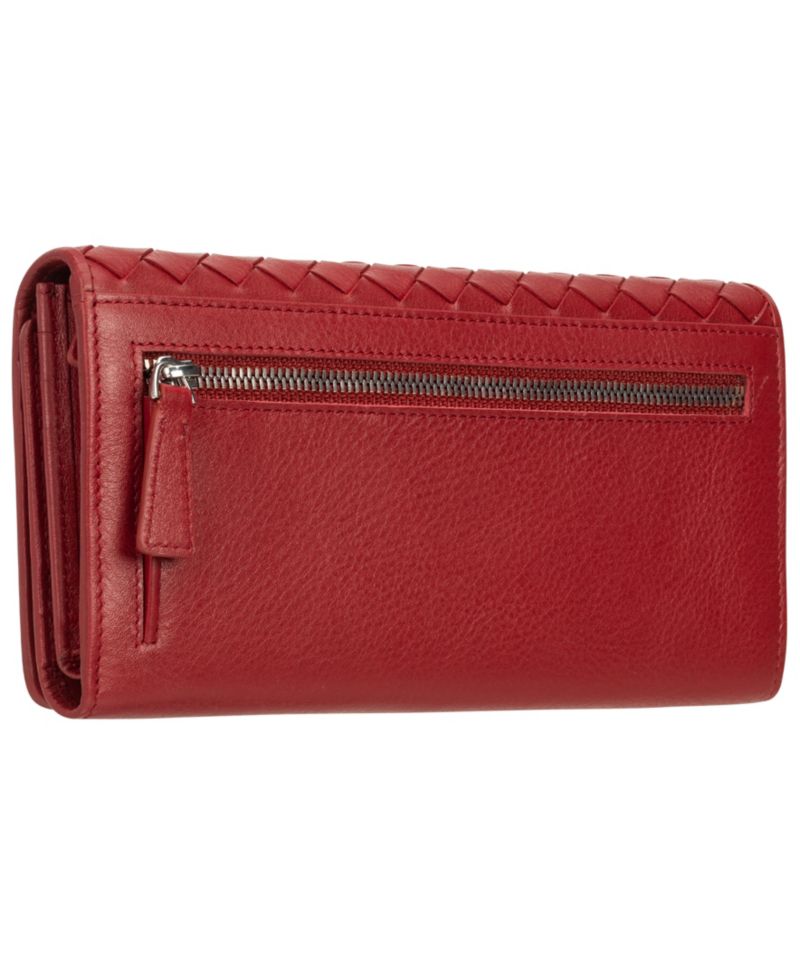 Women's Basket Weave Collection RFID Secure Trifold Wallet