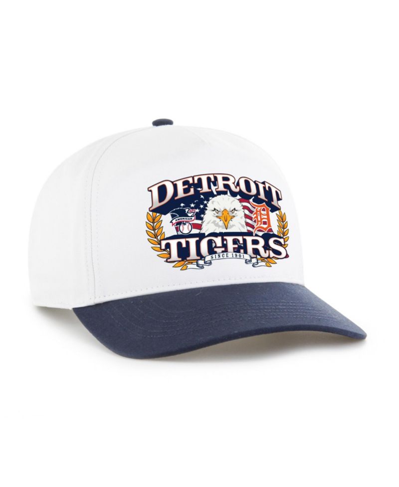 Men's White/Navy Detroit Tigers Americana Eagle Hitch Adjustable Hat