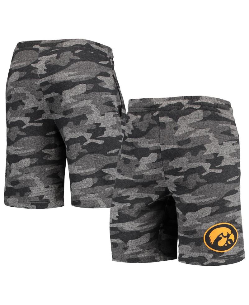 Men's Charcoal, Gray Iowa Hawkeyes Camo Backup Terry Jam Lounge Shorts