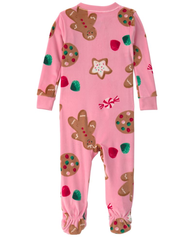 Baby Girls' Christmas Gingerbread 2-Way Zip DreamPlush Footed Pajama