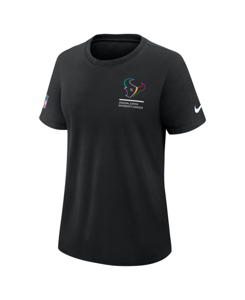 Women's Black Houston Texans 2025 NFL Crucial Catch Tri-Blend Dri-FIT T-Shirt