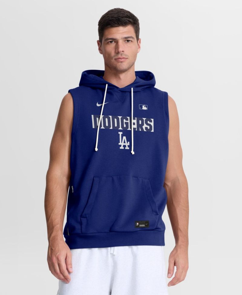 Men's Royal Los Angeles Dodgers Authentic Collection Standard Issue Dri-FIT Sleeveless Hoodie