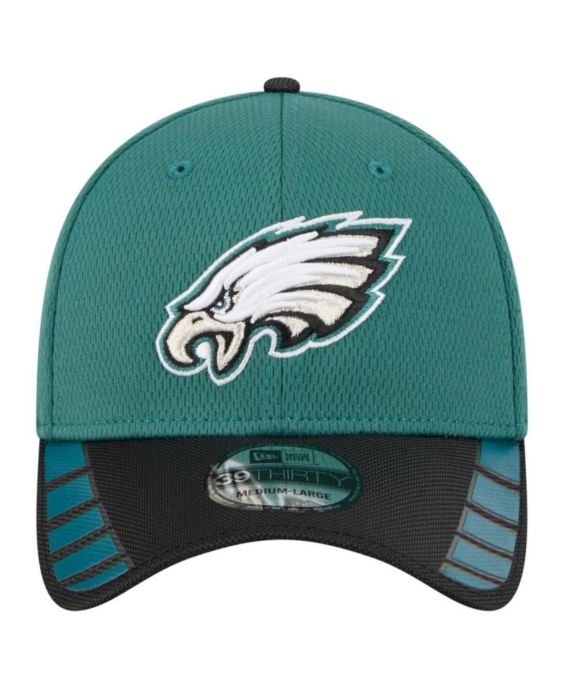 Men's Midnight Green Philadelphia Eagles Visor Hit 39THIRTY Flex Hat