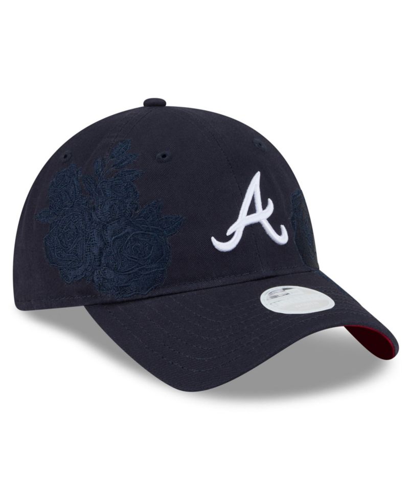 Women's Navy Atlanta Braves Roses 9TWENTY Adjustable Hat