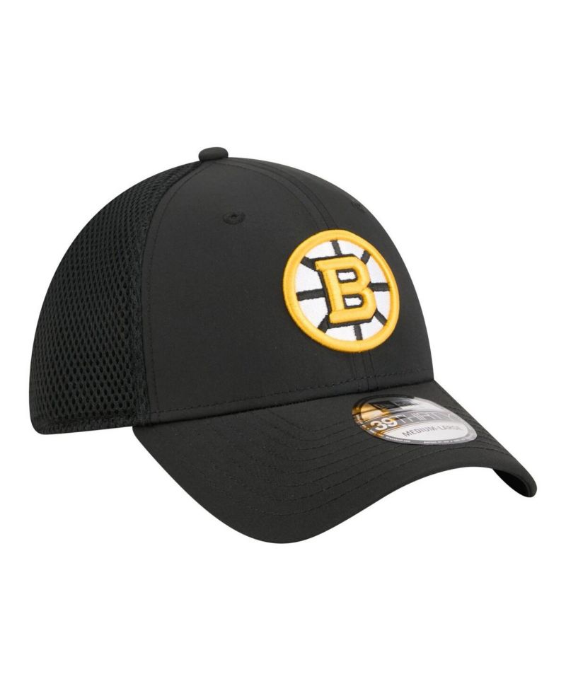Men's Black Boston Bruins Logo 39THIRTY Flex Hat