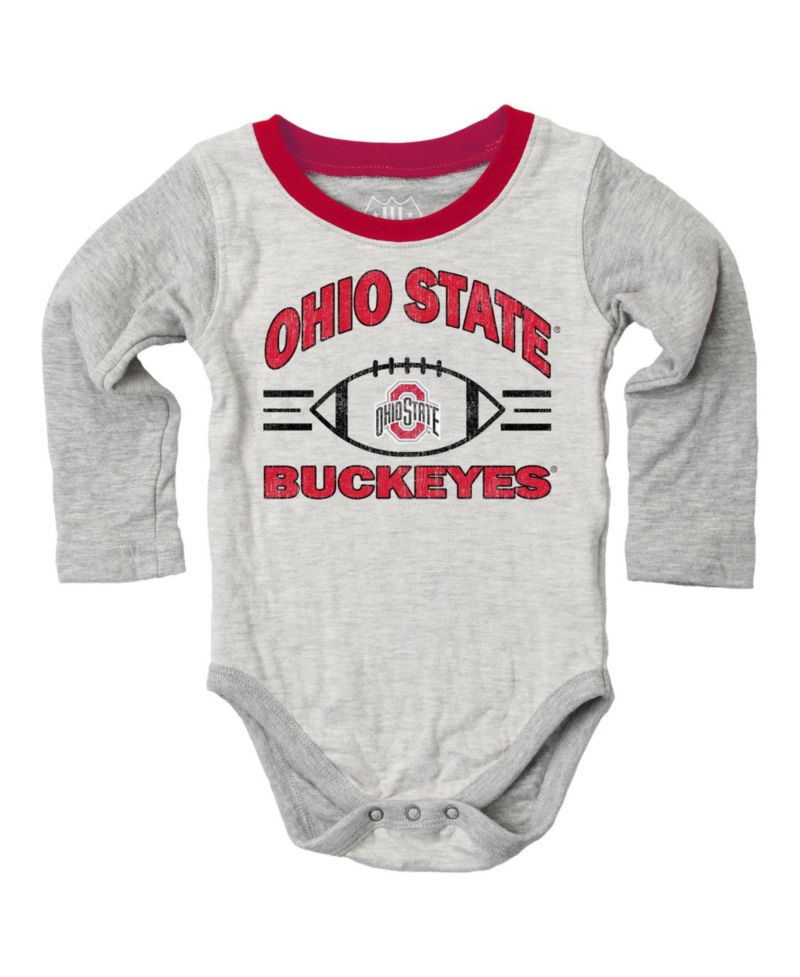 Baby Boys and Girls Gray Ohio State Buckeyes Jie Jie Hopper Set