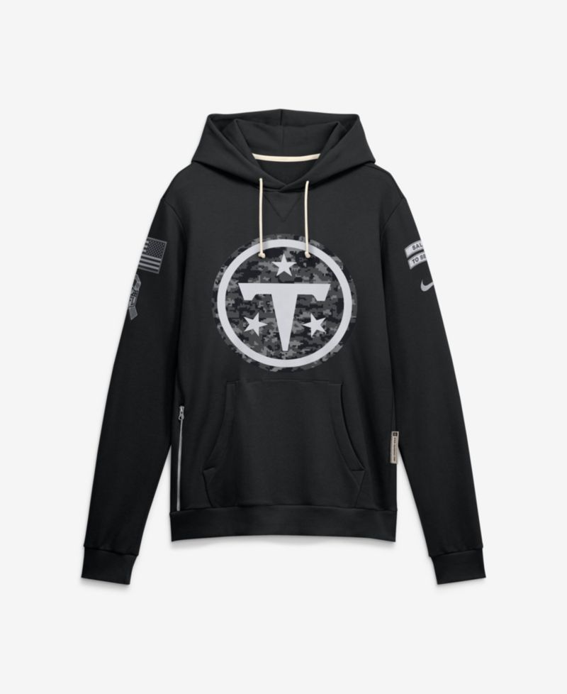 Men's Black Tennessee Titans 2026 Salute to Service Sideline Pullover Hoodie