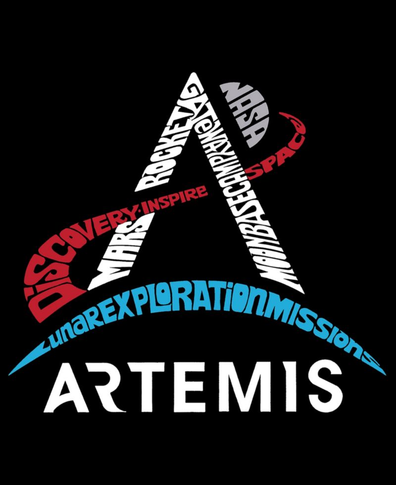 Men's NASA Artemis Logo Word Art Hooded Sweatshirt