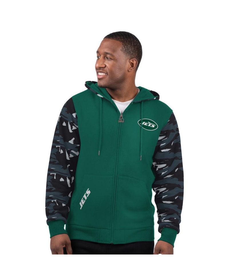 Men's Green New York Jets Thursday Night Gridiron Full-Zip Hoodie