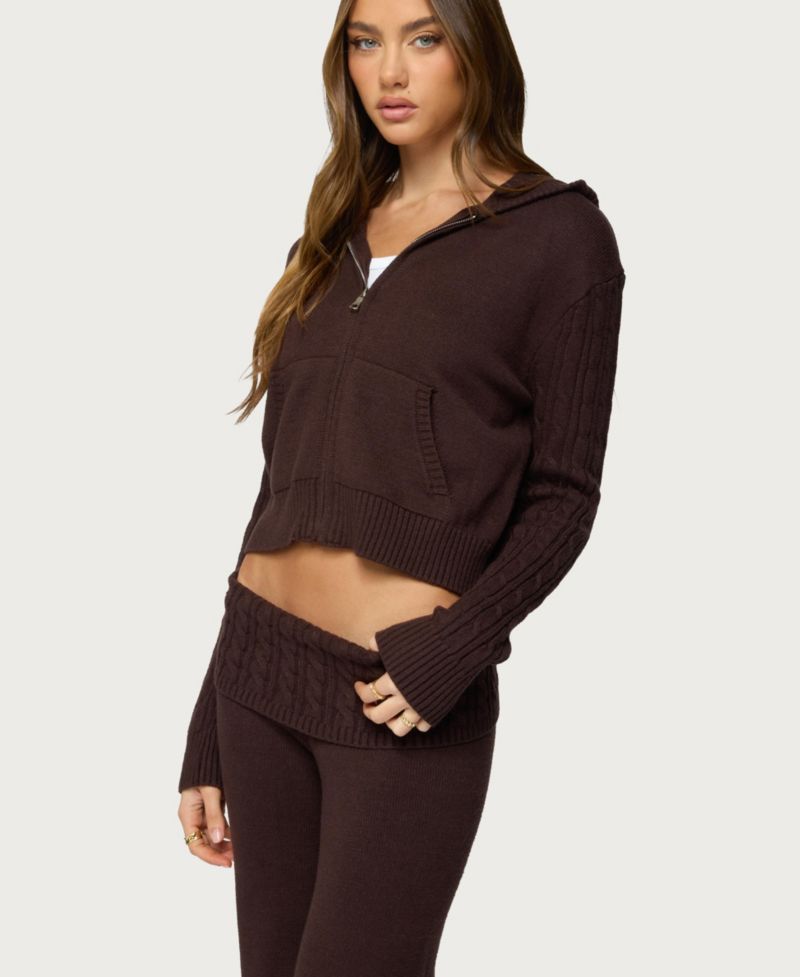 Women's Lula Cable Knit Zip Up Hoodie